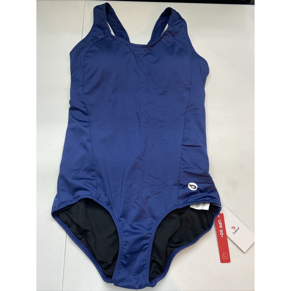 BALEAF Women's Racerback Athletic One Piece Modest Bathing Suit Blue Size 36